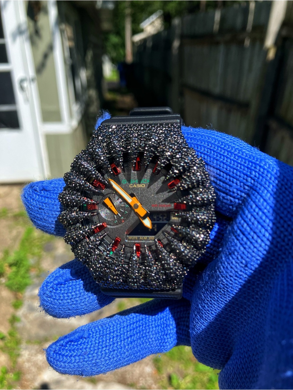 BUSSDOWN Moissanite Custom G Shock Red with Gold accents Style Color-way